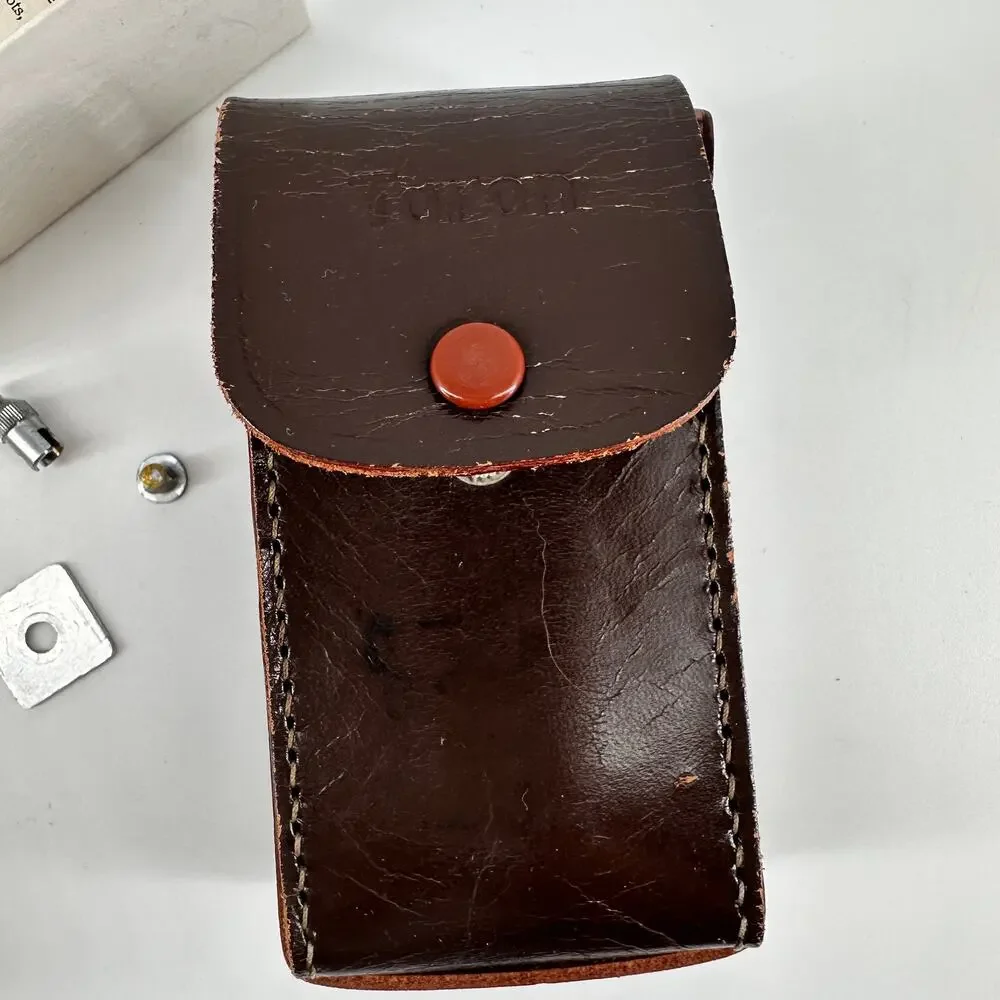 Vintage Taron Pocket Flash Gun B.C. Type w/ Box Leather Case Instructions
